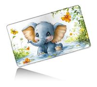 Dikoer for MTG Playmat 24 x 14 Inches, Card Play Mat Stitched Edges Commander Deck Non Slip Rubber Gameplay Desk Pad for DTCG CCG RPG TCG Trading Cards Inked Game with No Zones - Gray Elephant