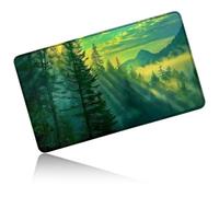 Dikoer for MTG Playmat 24 x 14 Inches, Card Play Mat Stitched Edges Commander Deck Non Slip Rubber Gameplay Desk Pad for DTCG CCG RPG TCG Trading Cards Inked Game with No Zones - Green Forest