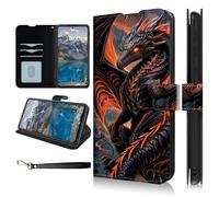 Dikoer for Nokia G20 6.52" Wallet Case with Wrist Strap, Flip Cover with Kickstand Card Slots Double Magnetic Clasp and Shockproof Protection Case for Nokia G10/Nokia G20/Nokia 6.3, Dragon