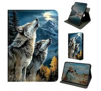 Dikoer for Samsung Galaxy Tab A 10.1" 2016 SM-T580/T585/T587 Case, 360 Degree Rotating Stand Smart Folio Protective Cover with Auto Sleep/Wake for Women Men, Wolf Forest Mountains