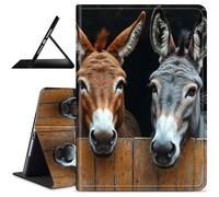 Dikoer for Samsung Galaxy Tab A 10.1" 2019 SM-T510/T515/T517 Tablet Case, Slim PU Leather Smart Cover with Anti-Slip Multi-Angle Viewing Stand Protective Shell for Travel Office, Gray Yellow Donkey