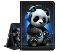 Dikoer for Samsung Galaxy Tab A 10.1 Inch 2019 Model SM-T515/T510 Tablet Case, Slim KickstandStand Leather Smart Cover for Women Men with Auto Wake/Sleep, Music Panda