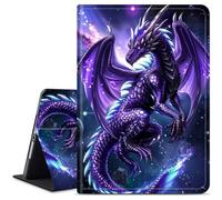 Dikoer for Samsung Galaxy Tab A 8.0 Inch 2019 Model SM-T290/T295 Tablet Case, Slim KickstandStand Leather Smart Cover with Auto Wake/Sleep, Purple Dragon