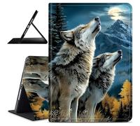 Dikoer for Samsung Galaxy Tab A 8.4 2020 Model SM-T307 Tablet Case, Slim Kickstand Stand Leather Smart Cover with Auto Wake/Sleep for Women Men, Wolf Forest Mountains