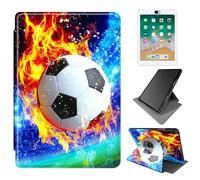 Dikoer for Samsung Galaxy Tab A11 Plus 2026/A9 Plus 2024 11 Inch Case, 360 Degree Rotating Adjustable Stand Smart Leather Tablet Cover for Women Men, Flame Football Lawn