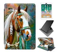 Dikoer for Samsung Galaxy Tab A11 Plus 2026/A9 Plus 2024 11 Inch Case, 360 Degree Rotating Adjustable Stand Smart Leather Tablet Cover for Women Men, Feathered Horse