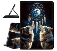 Dikoer for Samsung Galaxy Tab A11+ Plus/A9+ Plus 11" (2026/2023) Tablet Case, Slim PU Leather Smart Cover with Anti-Slip Multi-Angle Viewing Stand Shockproof Protective Shell, Two Cool Wolves