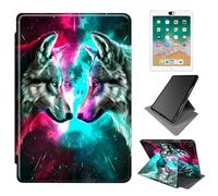 Dikoer for Samsung Galaxy Tab A11 / Tab A9 8.7 Inch 2025/2023 Case, 360 Degree Rotating Adjustable Stand Smart Leather Tablet Cover for Women Men, Gray Wolf Red Blue