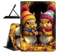 Dikoer for Samsung Galaxy Tab A7 10.4 Inch 2022/2020(SM-T500/T503/T505/T507) Tablet Case, Slim Kickstand Stand Leather Smart Cover for Women Men, Squirrel Maple Leaf