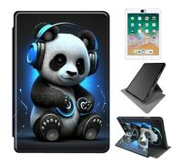 Dikoer for Samsung Galaxy Tab S10+ Plus 2024/S9 FE+ Plus/S9+ Plus 12.4" 2023 Case, 360 Degree Rotating Adjustable Stand Smart Leather Tablet Cover for Women Men, Music Panda