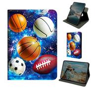 Dikoer for Samsung Galaxy Tab S10 Plus 2024/S9 FE+/S9 Plus 12.4 Inch 2023 Case, 360 Degree Rotating Stand Smart Folio Protective Cover with Auto Sleep/Wake for Women Men, Basketball Rugby Football