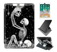 Dikoer for Samsung Galaxy Tab S10 Ultra 2024/S9 Ultra 2023/S8 Ultra 2022 14.6 Inch Case, 360 Degree Rotating Adjustable Stand Smart Leather Tablet Cover for Women Men, Skull Black White
