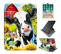 Dikoer for Samsung Galaxy Tab S5e 10.5" 2019 SM-T720/T725 Case, 360 Degree Rotating Adjustable Stand Smart Leather Tablet Cover for Women Men, Farm Cows