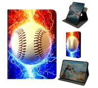Dikoer for Samsung Galaxy Tab S6 Lite 10.4" 2024 2022 2020 Case, 360 Degree Rotating Stand Smart Folio Protective Cover with Auto Sleep/Wake for Women Men, Blue Red Baseball