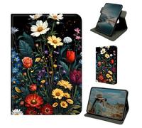 Dikoer for Samsung Tab A11 Plus 2026/Galaxy Tab A9 Plus 11 Inch 2024 Case, 360 Degree Rotating Stand Smart Folio Protective Cover with Auto Sleep/Wake for Women Men, Wildflower Leaves