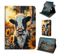 Dikoer for Samsung Tab A9 8.7 Inch 2023/Galaxy Tab A11 8.7" 2026 Case, 360 Degree Rotating Stand Smart Folio Protective Cover with Auto Sleep/Wake for Women Men, Sunflower Cow
