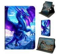 Dikoer for Samsung Tab A9 8.7 Inch 2023/Galaxy Tab A11 8.7" 2026 Case, 360 Degree Rotating Stand Smart Folio Protective Cover with Auto Sleep/Wake for Women Men, Blue Elephant