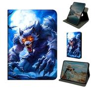 Dikoer for Samsung Tab S10 Ultra 2024/Galaxy Tab S9 Ultra 2023/Tab S8 Ultra 2022 14.6" Case, 360 Degree Rotating Stand Smart Folio Protective Cover for Women Men, Starry Sky Gray Wolf