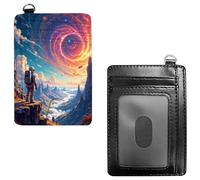 Dikoer Front Pocket Wallets for Men Women, PU Leather Slim Men's Wallets, Card Cases Money Organizers RFIDWallet for Travel, Outdoors, Home, Shopping - Hummingbird Flowers, Whirlwind Sky Man, No Wrist