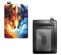 Dikoer Front Pocket Wallets for Men Women, PU Leather Slim Men's Wallets, Card Cases & Money Organizers RFID Blocking Wallet for Travel, Outdoors, Home, Shopping - Hummingbird, Red Blue Fox, No Wrist