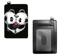 Dikoer Front Pocket Wallets for Men Women, PU Leather Slim Men's Wallets, Card Cases & Money Organizers RFID Blocking Wallet for Outdoors, Home, Shopping - Cool Lion, Panda, No Wrist Rope