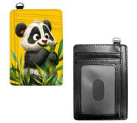 Dikoer Front Pocket Wallets for Men Women, PU Leather Slim Men's Wallets, Card Cases & Money Organizers RFID Blocking Wallet for Outdoors, Home, Shopping - Cool Lion, Bamboo Panda, No Wrist Rope