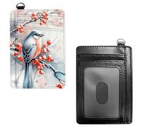 Dikoer Front Pocket Wallets for Men Women, PU Leather Slim Men's Wallets, Card Cases & Money Organizers RFID Blocking Wallet for Travel, Outdoors, Home, Shopping - Hummingbird, Magpie, No Wrist Rope
