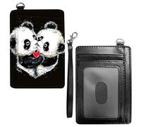 Dikoer Front Pocket Wallets for Men Women, PU Leather Slim Men's Wallets, Card Cases & Money Organizers RFID Blocking Wallet for Outdoors, Home, Shopping - Cool Lion, Panda, With Wrist Rope