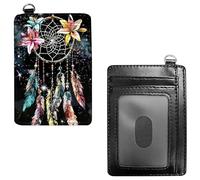 Dikoer Front Pocket Wallets for Men Women, PU Leather Slim Men's Wallets, Card Cases Money Organizers RFIDWallet for Travel, Outdoors, Home, Shopping - Hummingbird Flowers, Puffy Dream Net, No Wrist