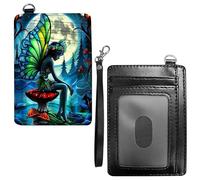 Dikoer Front Pocket Wallets for Men Women, PU Leather Slim Men's Wallets, Card Cases & Money Organizers RFID Blocking Wallet for Travel, Outdoors, Home, Shopping - Hummingbird, Blue Butterfly Girl
