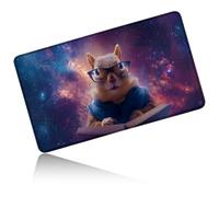 Dikoer Galaxy Mouse for MTG Playmat 24" x 14", Card Play Mat Stitched Edges Commander Deck Non Slip Rubber Gameplay Desk Pad for TCG CCG RPG TCG Trading Cards Inked Game