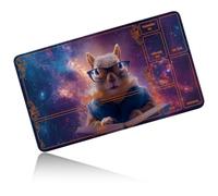 Dikoer Galaxy Mouse for MTG Playmat with Zones 24" x 14", Card Play Mat Stitched Edges Commander Deck Non Slip Rubber Gameplay Desk Pad for TCG CCG RPG TCG Trading Cards Inked Game