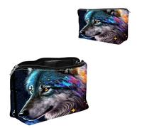 Dikoer Glitter Butterfly Cosmetic Bag Travel Bag Toiletry Bag Makeup Bag for Women 7.9" x 5.1", Lycra Fabric Waterproof Cosmetic Organizer Bag for Going Out, Shopping, Cruise, Outdoor, Potluck, Moon