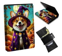 Dikoer Glitter Minimalist Wallet for Men, Pop Up Card Case Wallet for Women, PU Leather Automatic Credit Card Holder Metal Money Clip Wallet RFID Blocking Bifold Pocket Wallet, Purple Clad Dog