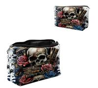 Dikoer Hummingbird Flower Green Cosmetic Bag Travel Bag Toiletry Bag Makeup Bag for Women 7.9" x 5.1", Lycra Fabric Waterproof Cosmetic Organizer Bag for Going Out, Shopping, Cruise, Outdoor, Potluck