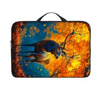 Dikoer Laptop Handle Bag for 10-17 Inch, Sleeve Neoprene Book Organizer Cover for Notebook Travel Office Business, Maple Leaf Fall Deer, 15 Inch Laptop Case