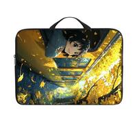 Dikoer Laptop Handle Bag for 10-17 Inch, Sleeve Neoprene Book Organizer Cover for Notebook Travel Office Business, Train Girl Maple Leaf, 10 Inch Laptop Case