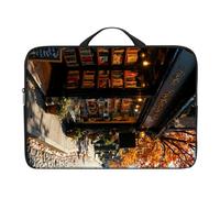 Dikoer Laptop Handle Bag for 10-17 Inch, Sleeve Neoprene Book Organizer Cover for Notebook Travel Office Business, Maple Leaf Library, 15 Inch Laptop Case