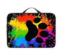 Dikoer Laptop Handle Bag for 10-17 Inch, Sleeve Neoprene Book Organizer Cover for Notebook Travel Office Business, Dog Paw Prints, 15 Inch Laptop Case