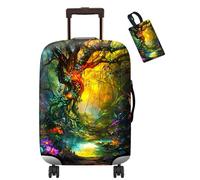 Dikoer Luggage Covers for Suitcase Protector Fits 19-21 Inch & Tag with Name ID, Washable Anti-Scratch Carry on Luggagecover for Outdoor Business Home Travel Accessories, Book Castle, Enchanted Forest