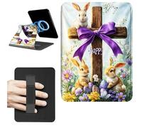 Dikoer Magnetic Case for 6" Kindle Paperwhite (11th Generation 2022/2024) Signature Edition, Detachable 360 Rotating Swivel Stand Leather Protective Cover with Hand Strap, Rabbit Timber Frame