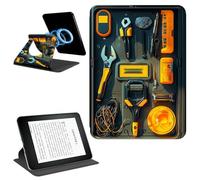 Dikoer Magnetic Case for 7" Kindle Paperwhite 12th Generation 2024 & Kindle Colorsoft 2024/2025 Signature Edition, Detachable 360 Rotating Swivel Stand Smart PU Leather Protective Cover, Wrench Tool