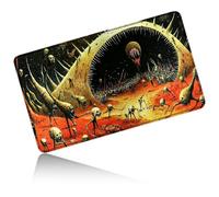 Dikoer Mountain Flames for MTG Playmat 24" x 14", Card Play Mat Stitched Edges Commander Deck Non Slip Rubber Gameplay Desk Pad for TCG CCG RPG TCG Trading Cards Inked Game