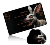 Dikoer MTG Playmat with Cloud Mouse Pad Set 24x14 in Card Play Mat with Magic Zones, Stitched Edges Adventure Gaming Desk Mat Small Mousepad for Commander TCG Inked Games, Gray Rat Darkness