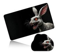 Dikoer MTG Playmat with Cloud Mouse Pad Set 24x14 in Card Play Mat with No Zones, Stitched Edges Adventure Gaming Desk Mat Small Mousepad for Commander TCG Inked Games, Gray Rat Darkness