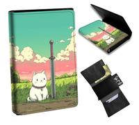 Dikoer Music Panda Minimalist Wallet for Men, Pop Up Card Case Wallet for Women, PU Leather Automatic Credit Card Holder Metal Money Clip Wallet RFID Blocking Bifold Pocket Wallet, 00RML, Minimalist