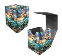 Dikoer Octopus Boat Card Deck Box, MTG Commander Deck Box Card Deck Case for Trading Cards, 100+ Sleeved Cards with PU Leather Magnetic Card Storage Box for TCG CCG Magic Cards