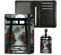 Dikoer Passport Holder with Vaccine Card Slot Combo w/Pen, Leather Cute RFID Passport Book Wallet Cover Airplane Travel Documents Organizer with RFID Blocking for Women Hummingbird Green, Red Lantern