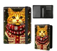 Dikoer Passport Holder with Vaccine Card Slot Combo w/Pen, Leather Cute RFID Passport Book Wallet Cover Airplane Travel Documents Organizer with RFID Blocking for Women Hummingbird Green, Red Scarf