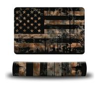 Dikoer Pet Feeding Mat 15.7"x23.6", Pet Dining Mat, Pet Resting Mat, Dog Food Mat with Waterproof Rubber Liner, Easy to Clean Pet Dining Mat Drinking Fountain Mat for Dogs, Cats - American Flag